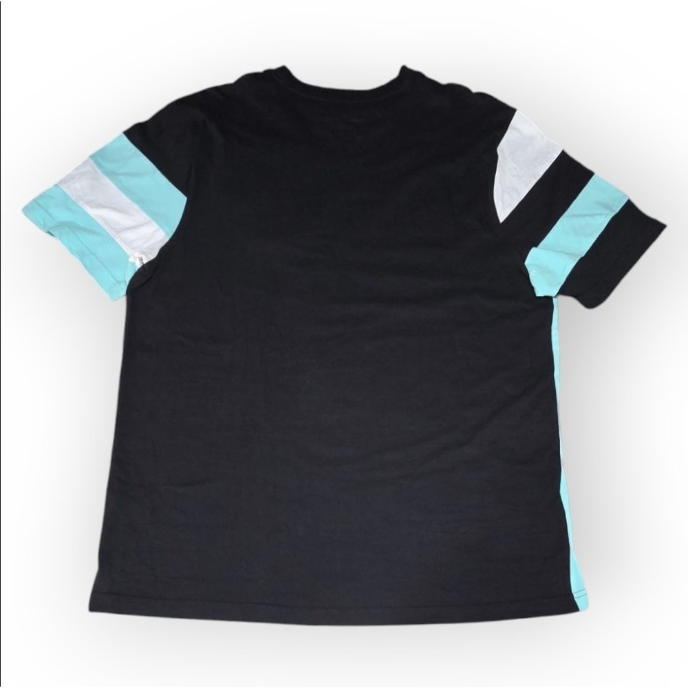 Parish Nation Mens Colorblock Chenille Patch Graphic T-Shirt Black Teal XL - Picture 7 of 9